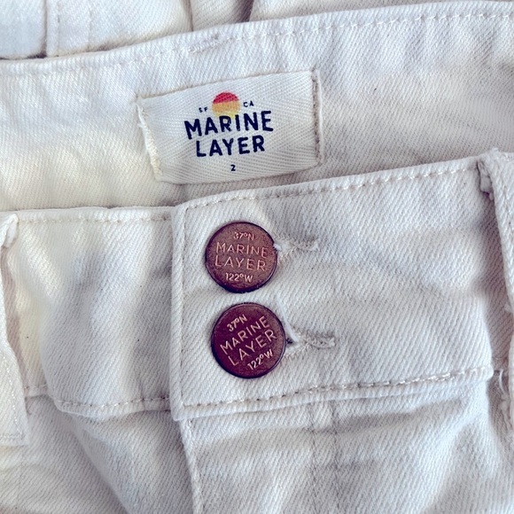 Marine Layer Archive Flare Jeans in Ecru White Size 2 - Picture 8 of 10